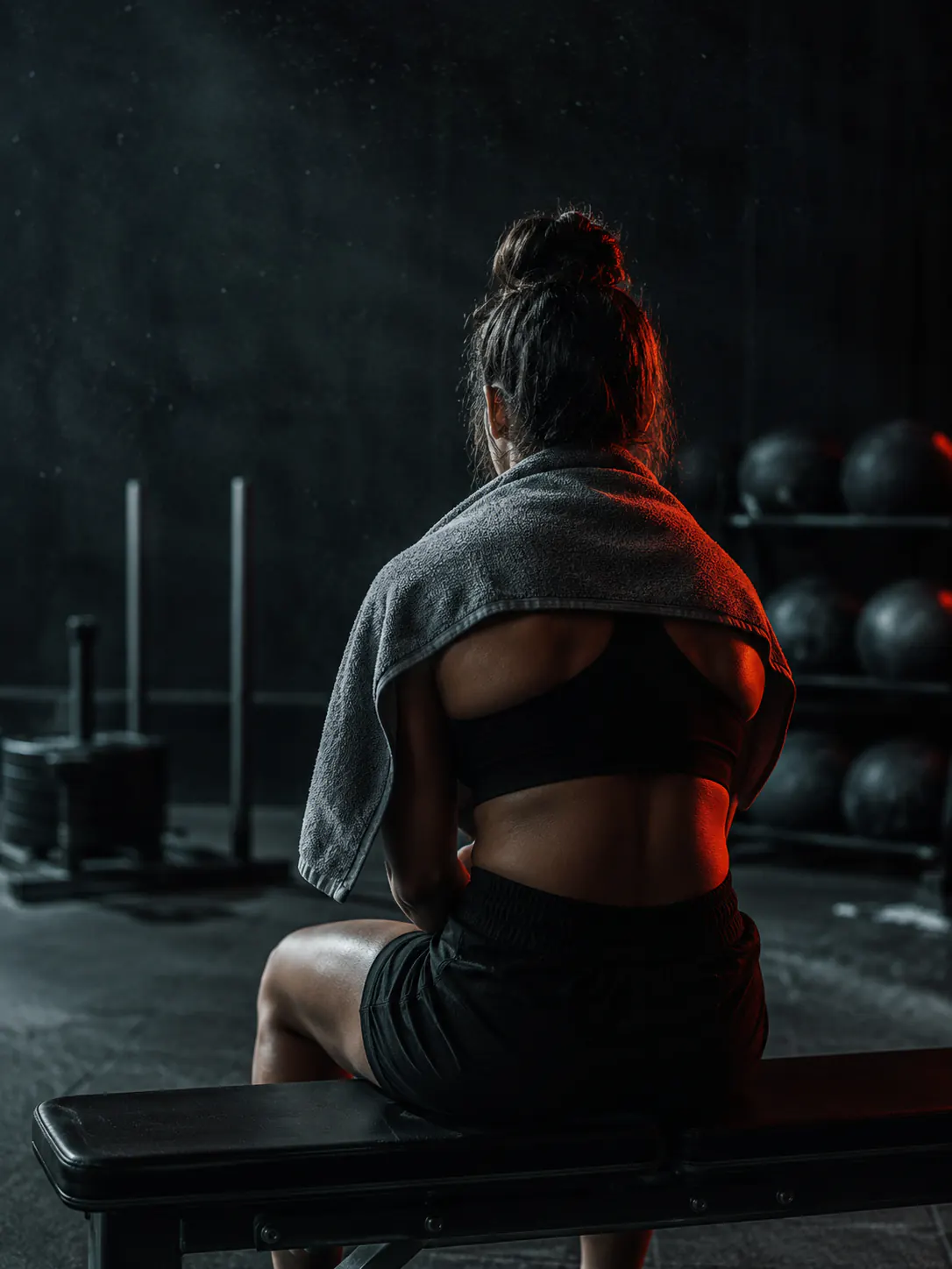 Athlete recovering after a first fitness-race training session